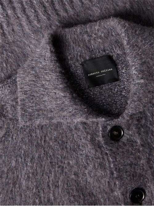 Roberto Collina Cardigan over spazzolato grigio Roberto Collina | 253M43205M4318 GRIGIO
